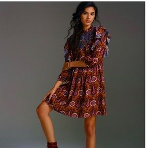 ANTHROPOLOGIE Seen Worn Kept Ruffled Tunic Dress Petite